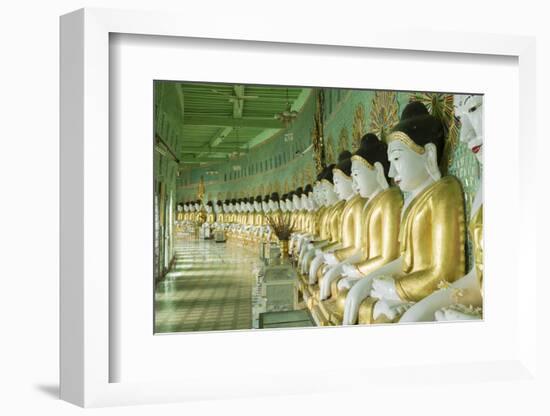 Buddhas in the U Min Thonze Cave Temple, Sagaing Hill, Sagaing, Myanmar (Burma), Southeast Asia-Alex Robinson-Framed Photographic Print