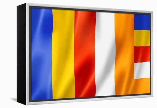 Buddhism Flag-daboost-Framed Stretched Canvas