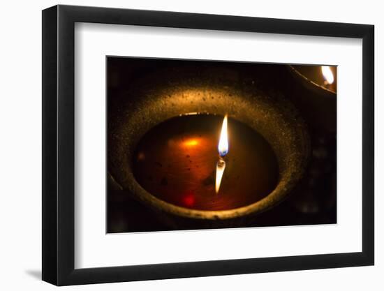 Buddhist butter lamp, Leh, Ladakh, India-Peter Adams-Framed Photographic Print