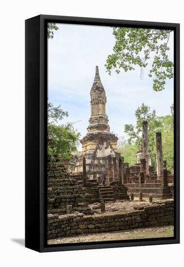 Buddhist chedi (stupa) and temple in Si Satchanalai Historical Park, Sukhothai, UNESCO World Herita-Alex Robinson-Framed Premier Image Canvas