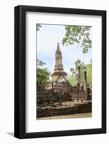 Buddhist chedi (stupa) and temple in Si Satchanalai Historical Park, Sukhothai, UNESCO World Herita-Alex Robinson-Framed Photographic Print