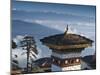 Buddhist Chorten, Dochula Pass, Himalayan Mountain Range in Distance, Bhutan, Asia-Kim Walker-Mounted Photographic Print