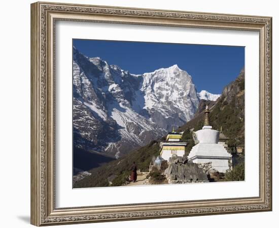 Buddhist Chorten, Thame, Solu Khumbu Everest Region, Sagarmatha National Park, Himalayas-Christian Kober-Framed Photographic Print