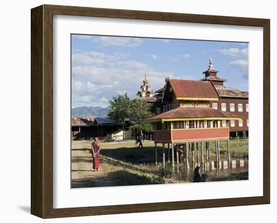 Buddhist Monastery on Inle Lake, Shan State, Myanmar (Burma)-Julio Etchart-Framed Photographic Print