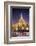 Buddhist Monk at Shwedagon Pagoda (Shwedagon Zedi Daw) (Golden Pagoda) at Night, Myanmar (Burma)-Matthew Williams-Ellis-Framed Photographic Print