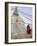 Buddhist Monk Descends the Steps of Boudha, the Tibetan Stupa in Kathmandu, Nepal-Don Smith-Framed Photographic Print