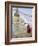 Buddhist Monk Descends the Steps of Boudha, the Tibetan Stupa in Kathmandu, Nepal-Don Smith-Framed Photographic Print