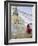 Buddhist Monk Descends the Steps of Boudha, the Tibetan Stupa in Kathmandu, Nepal-Don Smith-Framed Photographic Print