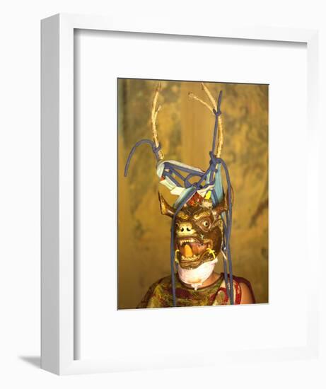 Buddhist Monk in His Colourful Costume and Antelope Mask Waiting During Gangtey Tsechu at Gangte Go-Lee Frost-Framed Photographic Print