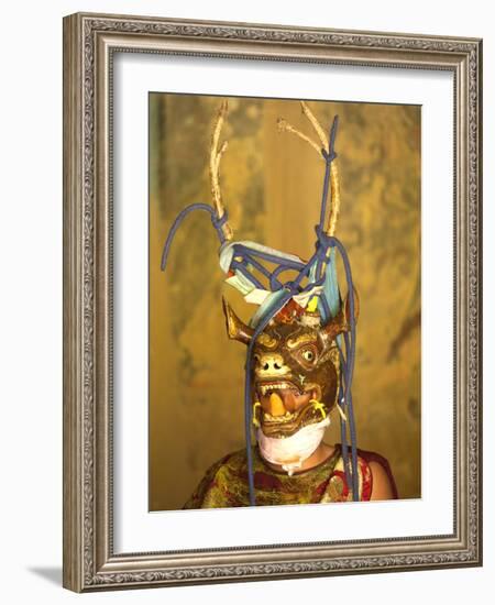 Buddhist Monk in His Colourful Costume and Antelope Mask Waiting During Gangtey Tsechu at Gangte Go-Lee Frost-Framed Photographic Print