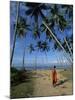 Buddhist Monk Looking up at Palm Trees Between Unawatuna and Weligama, Sri Lanka-Yadid Levy-Mounted Photographic Print