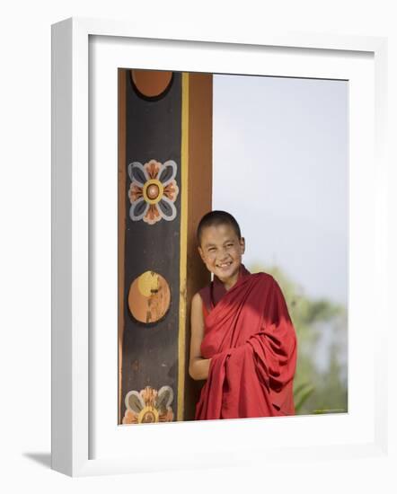 Buddhist Monk, Punakha Dzong, Punakha, Bhutan-Angelo Cavalli-Framed Photographic Print