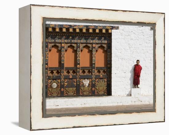 Buddhist Monk, Punakha Dzong, Punakha, Bhutan-Angelo Cavalli-Framed Premier Image Canvas