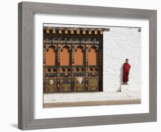 Buddhist Monk, Punakha Dzong, Punakha, Bhutan-Angelo Cavalli-Framed Photographic Print