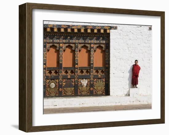 Buddhist Monk, Punakha Dzong, Punakha, Bhutan-Angelo Cavalli-Framed Photographic Print