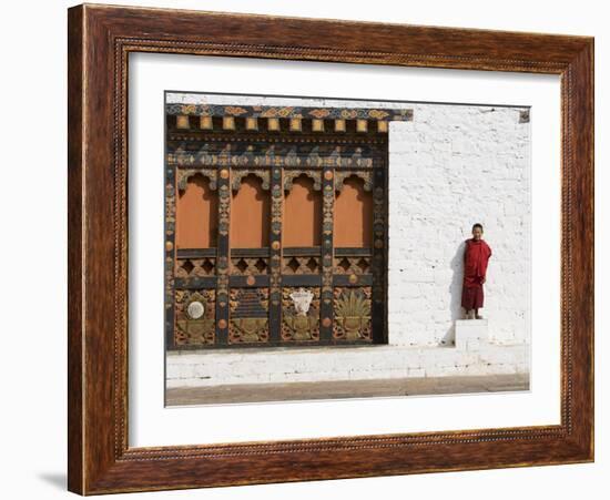 Buddhist Monk, Punakha Dzong, Punakha, Bhutan-Angelo Cavalli-Framed Photographic Print