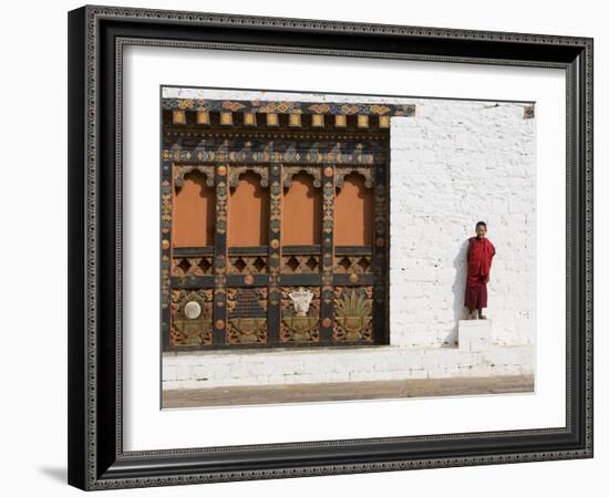 Buddhist Monk, Punakha Dzong, Punakha, Bhutan-Angelo Cavalli-Framed Photographic Print