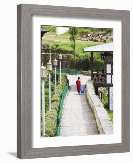 Buddhist Monk, Trongsa Dzong, Trongsa, Bhutan-Angelo Cavalli-Framed Photographic Print