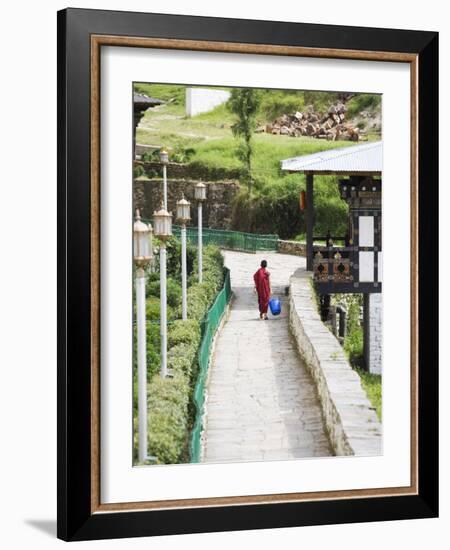 Buddhist Monk, Trongsa Dzong, Trongsa, Bhutan-Angelo Cavalli-Framed Photographic Print