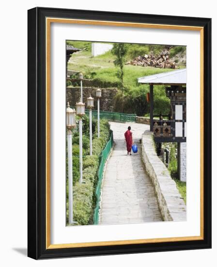 Buddhist Monk, Trongsa Dzong, Trongsa, Bhutan-Angelo Cavalli-Framed Photographic Print