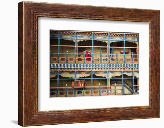 Buddhist Monks at Rinpung Dzong, Paro District, Bhutan, Asia-Jordan Banks-Framed Photographic Print
