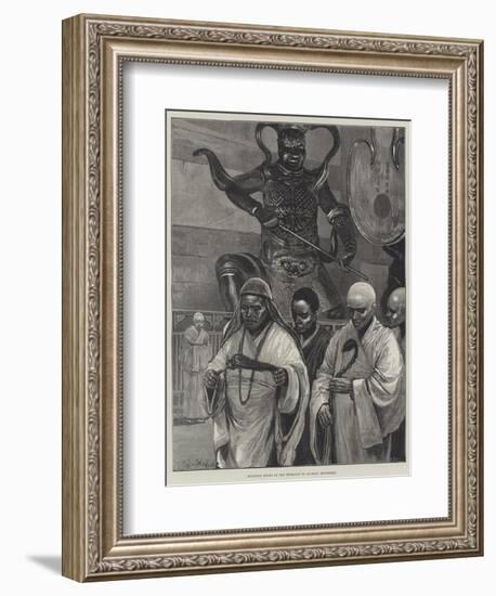 Buddhist Monks at the Entrance to Ku-Shan Monastery-Richard Caton Woodville II-Framed Giclee Print