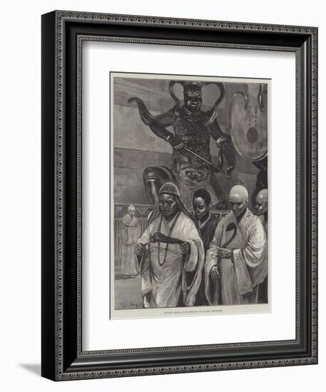 Buddhist Monks at the Entrance to Ku-Shan Monastery-Richard Caton Woodville II-Framed Giclee Print