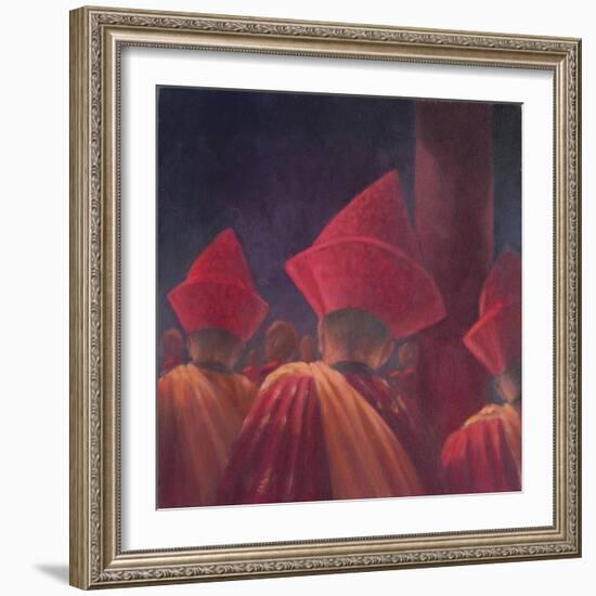 Buddhist Monks, Bhutan, 2012-Lincoln Seligman-Framed Giclee Print