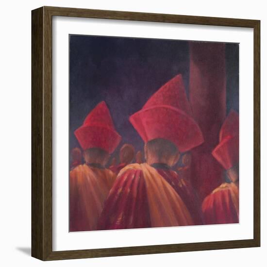 Buddhist Monks, Bhutan, 2012-Lincoln Seligman-Framed Giclee Print