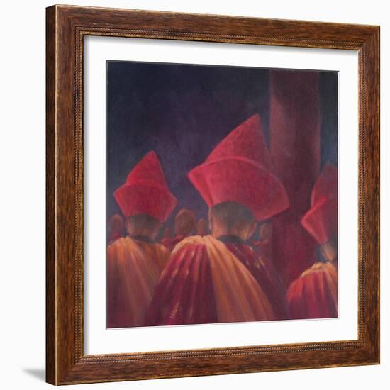 Buddhist Monks, Bhutan, 2012-Lincoln Seligman-Framed Giclee Print