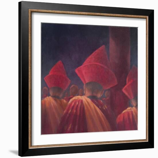 Buddhist Monks, Bhutan, 2012-Lincoln Seligman-Framed Giclee Print