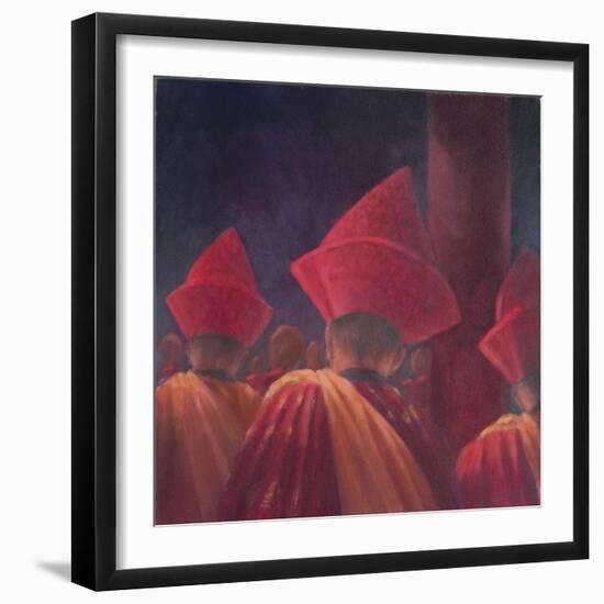 Buddhist Monks, Bhutan, 2012-Lincoln Seligman-Framed Giclee Print