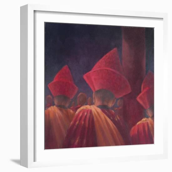 Buddhist Monks, Bhutan, 2012-Lincoln Seligman-Framed Giclee Print