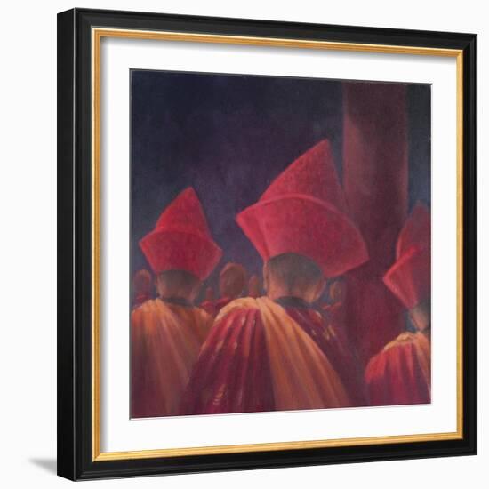 Buddhist Monks, Bhutan, 2012-Lincoln Seligman-Framed Giclee Print