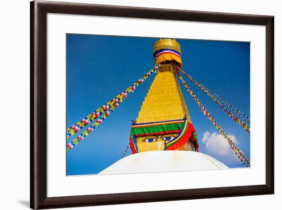 Buddhist Monks decorating the temple at Bouddha (Boudhanath), UNESCO World Heritage Site, Kathmandu-Laura Grier-Framed Photographic Print