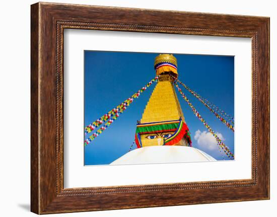 Buddhist Monks decorating the temple at Bouddha (Boudhanath), UNESCO World Heritage Site, Kathmandu-Laura Grier-Framed Photographic Print