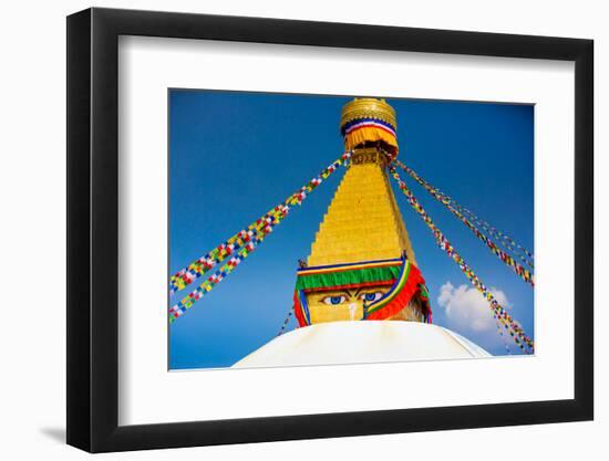 Buddhist Monks decorating the temple at Bouddha (Boudhanath), UNESCO World Heritage Site, Kathmandu-Laura Grier-Framed Photographic Print