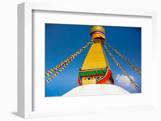 Buddhist Monks decorating the temple at Bouddha (Boudhanath), UNESCO World Heritage Site, Kathmandu-Laura Grier-Framed Photographic Print