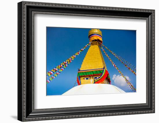 Buddhist Monks decorating the temple at Bouddha (Boudhanath), UNESCO World Heritage Site, Kathmandu-Laura Grier-Framed Photographic Print