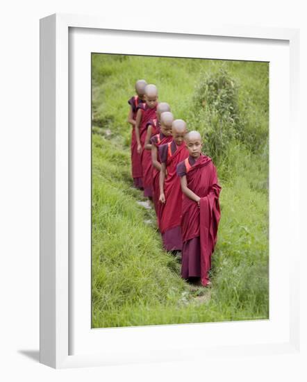 Buddhist Monks from Karchu Dratsang Monastery, Jankar, Bumthang, Bhutan-Angelo Cavalli-Framed Photographic Print