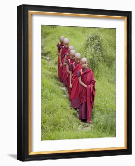 Buddhist Monks from Karchu Dratsang Monastery, Jankar, Bumthang, Bhutan-Angelo Cavalli-Framed Photographic Print