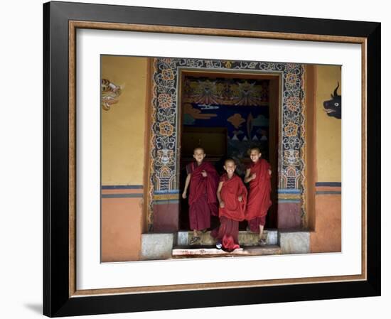 Buddhist Monks, Paro Dzong, Paro, Bhutan-Angelo Cavalli-Framed Photographic Print