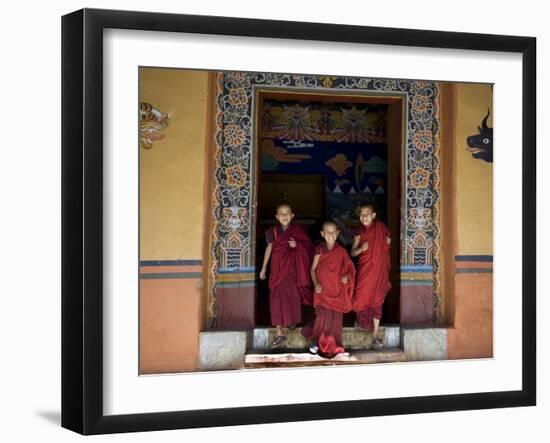 Buddhist Monks, Paro Dzong, Paro, Bhutan-Angelo Cavalli-Framed Photographic Print