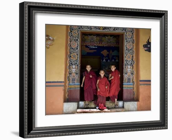 Buddhist Monks, Paro Dzong, Paro, Bhutan-Angelo Cavalli-Framed Photographic Print