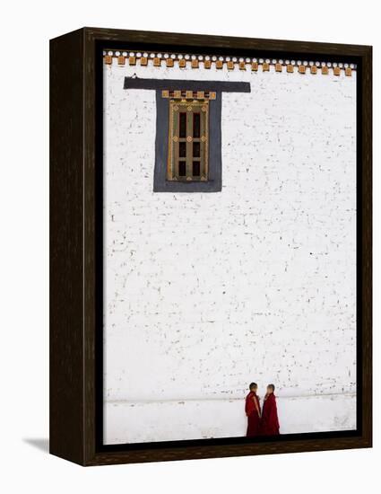 Buddhist Monks, Paro Dzong, Paro, Bhutan-Angelo Cavalli-Framed Premier Image Canvas