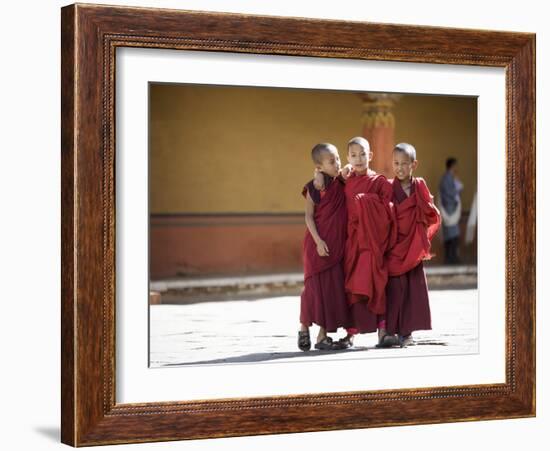 Buddhist Monks, Paro Dzong, Paro, Bhutan-Angelo Cavalli-Framed Photographic Print