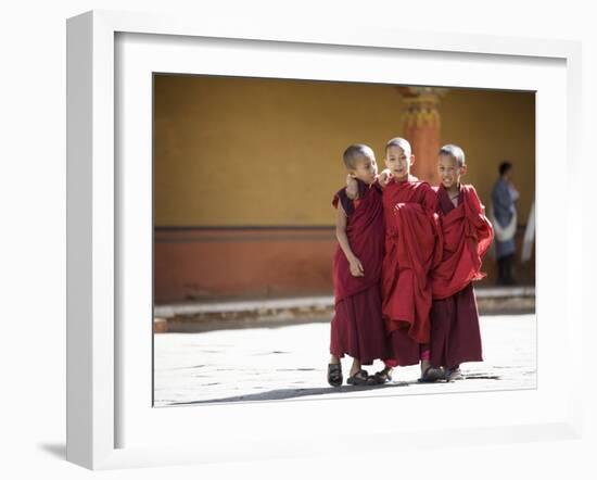 Buddhist Monks, Paro Dzong, Paro, Bhutan-Angelo Cavalli-Framed Photographic Print