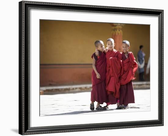 Buddhist Monks, Paro Dzong, Paro, Bhutan-Angelo Cavalli-Framed Photographic Print