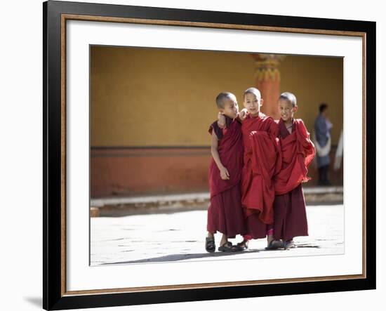 Buddhist Monks, Paro Dzong, Paro, Bhutan-Angelo Cavalli-Framed Photographic Print