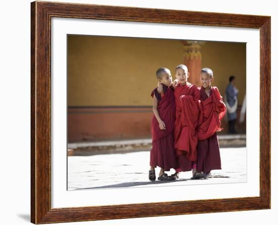 Buddhist Monks, Paro Dzong, Paro, Bhutan-Angelo Cavalli-Framed Photographic Print